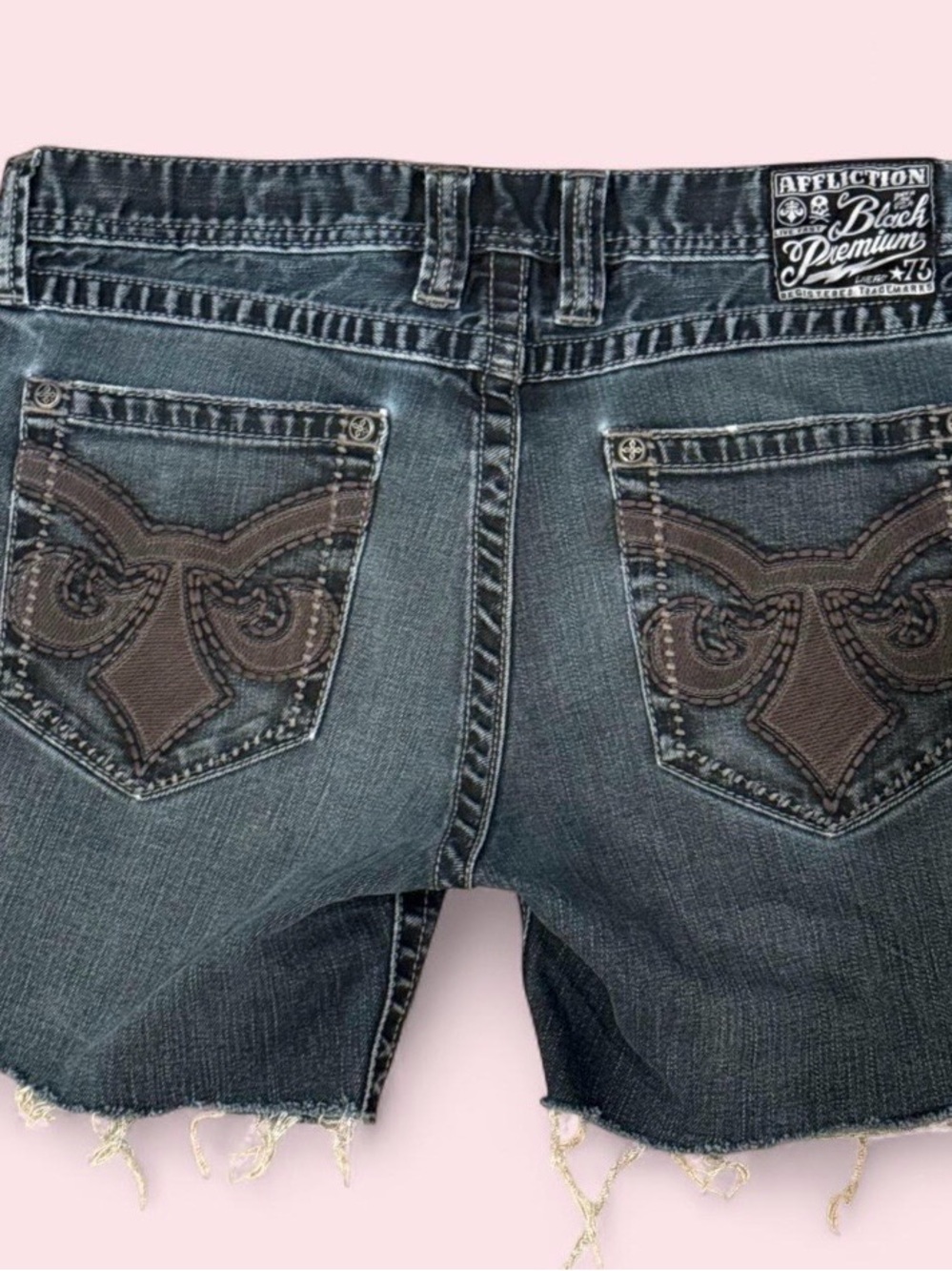 Affliction Black and White Embroidered Logo Patch (Runs more like size 32)